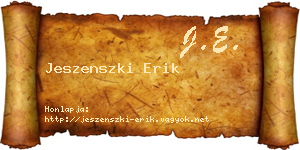 Jeszenszki Erik névjegykártya