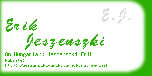 erik jeszenszki business card